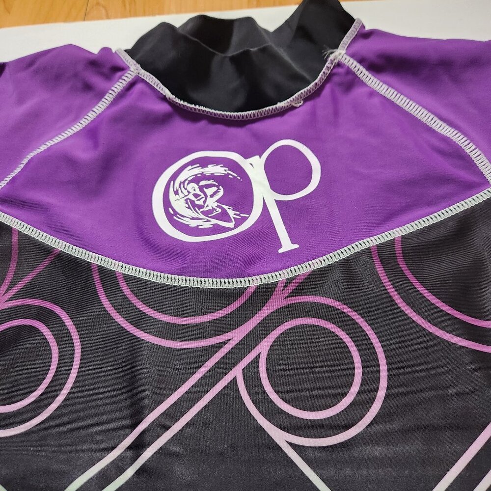 Y2K OP Ocean Pacific Purple Rash Guard Surf Swim Top Large